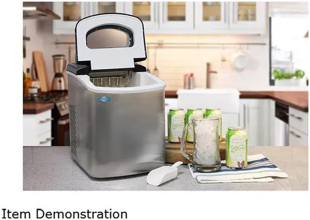 Alt view image 6 of 6 - Maxi-Matic MIM-18 Mr. Freeze Portable Ice Maker Stainless Steel