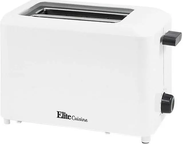 Main image of Elite ECT-1027 White Cool Touch Toaster with Extra Wide 1.25" Slots for Bagels and Specialty Breads, 2 Slices, Black