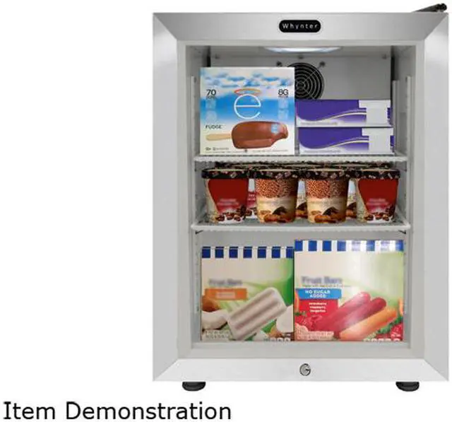 Alt view image 7 of 7 - CDF-177SB Whynter Energy Star Countertop Reach-In 1.8 cu. ft. Display Glass Door Freezer
