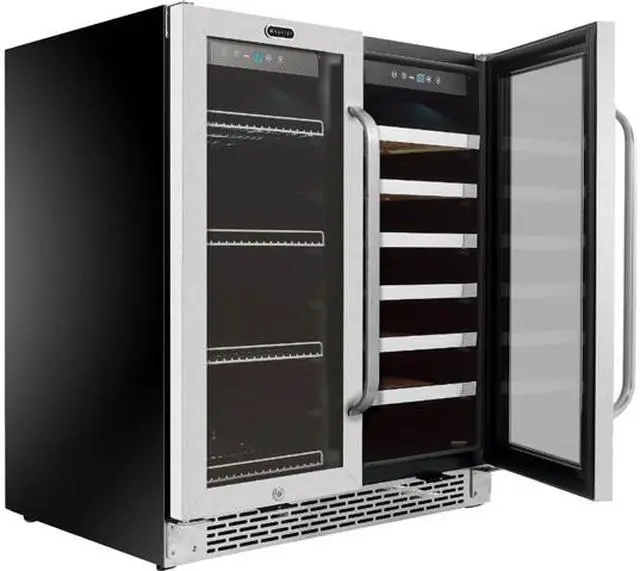Main image of Whynter BWB-3388FDS 33 standard 750ml wine bottles
88 standard 12oz cans 30" Built-In French Door Dual Zone 33 Bottle Wine Refrigerator 88 Can Beverage Center