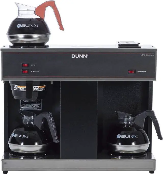Main image of BUNN VPS 12-Cups Pourover Coffee Brewer w/ 3 Warming Stations, Black