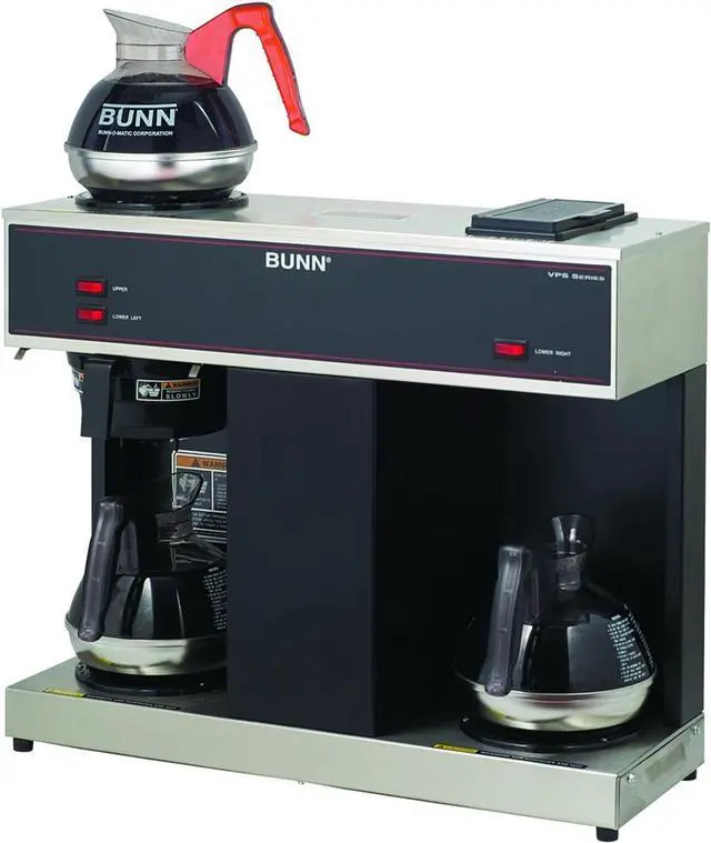 Alt view image 2 of 5 - BUNN VPS 12-Cups Pourover Coffee Brewer w/ 3 Warming Stations, Black