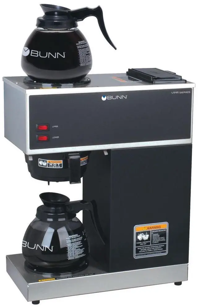 Main image of BUNN VPR with 2 Glass Decanters (1 Upper/1 Lower Warmer) 12 Cup Pourover Coffee Brewer with 2 Warmers