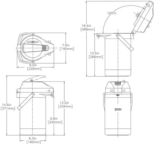Alt view image 2 of 2 - BUNN 32125.0000 2.5 Liter Lever-Action Commercial Airpot, Stainless Steel