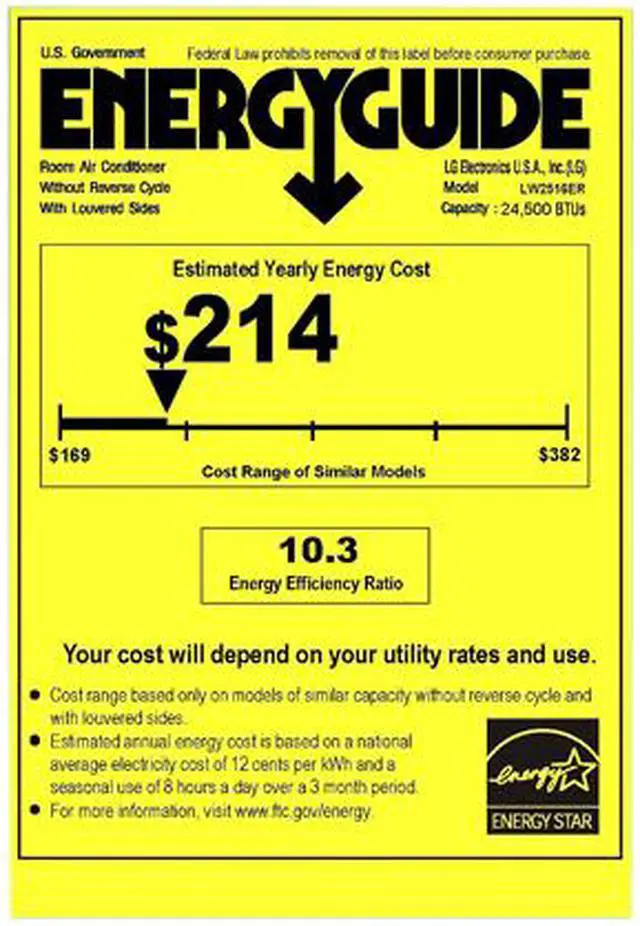Alt view image 2 of 4 - LG LW2516ER 24,000/24,500 Cooling Capacity (BTU) Window Air Conditioner