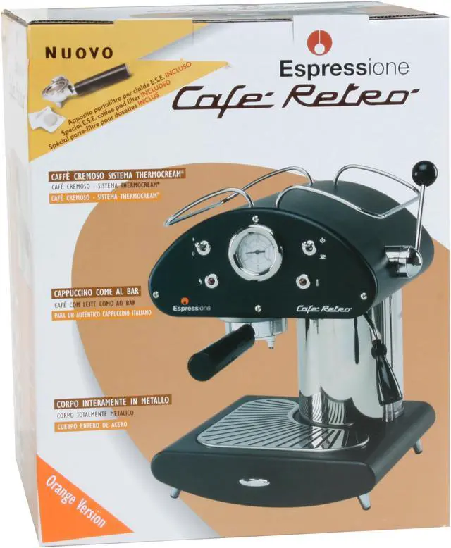 Alt view image 17 of 18 - Espressione 1385O Cafe Retro Espresso Machine Orange