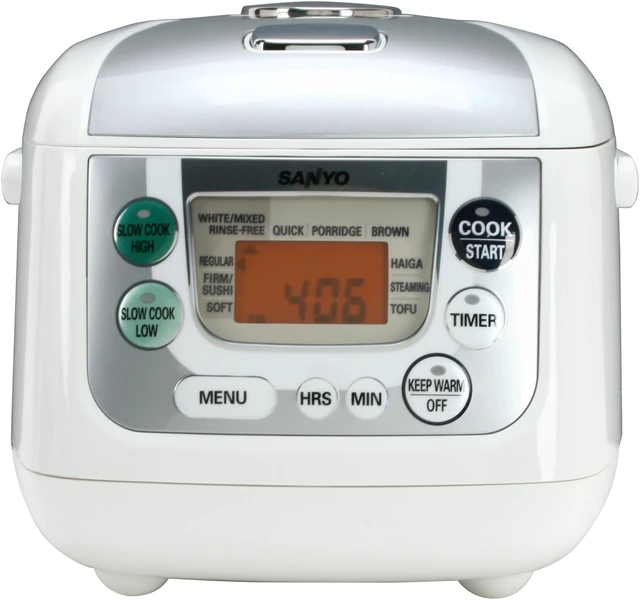 SANYO ECJ-HC55S White and Gray 5.5-Cup Micom Rice & Slow Cooker ...