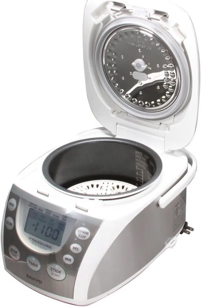 Alt view image 5 of 6 - SANYO ECJ-PX50S Stainless Steel 5-Cup Pressure Rice Cooker & Steamer