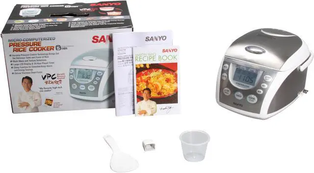 Alt view image 6 of 6 - SANYO ECJ-PX50S Stainless Steel 5-Cup Pressure Rice Cooker & Steamer