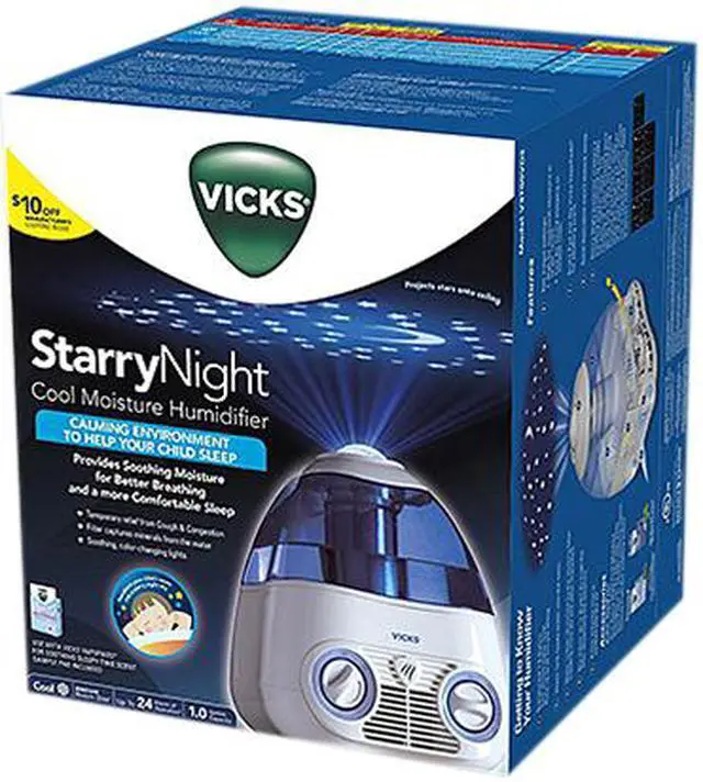 Alt view image 3 of 3 - VICKS V3700-VV1 Starry Night Cool Moisture Humidifier