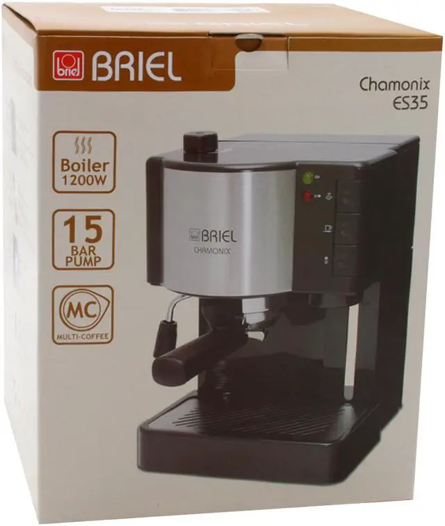 Alt view image 8 of 8 - BRIEL ES35AFB CHAMONIX Espresso/cappuccino machine Black