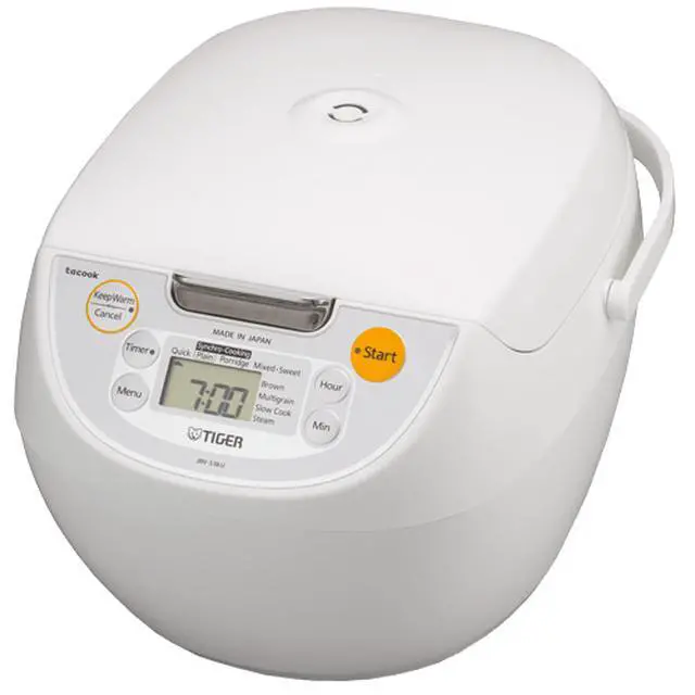 Alt view image 3 of 6 - Tiger JBV-S18U 10-Cup Microcomputer Controlled 4-in-1 Rice Cooker White