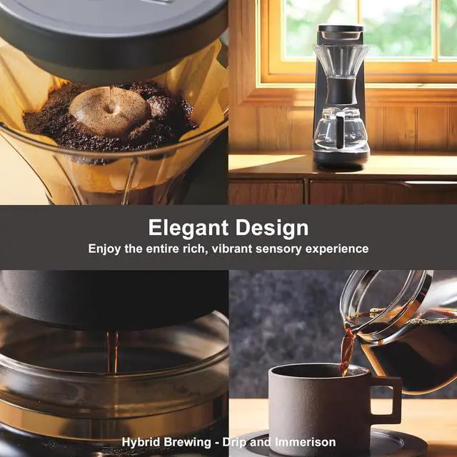 Alt view image 3 of 9 - Tiger Hybrid Automatic Coffee Maker - Pour Over Coffee Maker & Immersion Brewing Coffee Machine, Innovative Design for Outstanding Brew, Black?, 6 Cup, 24 ounce, 0.72L, ADF-A06U