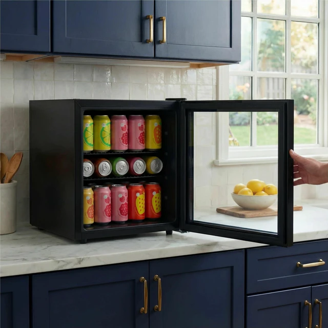 Alt view image 4 of 4 - Avanti 1.7 cu. ft. Beverage Center - 60 Can Capacity - 1.70 ft - Auto-defrost - Reversible - 1.70 ft Net Refrigerator Capacity - 120 V - ACAVBC17F2PG