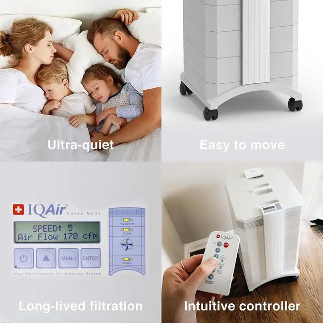 Alt view image 7 of 8 - IQAir HealthPro Plus Air Purifier - Medical Grade HyperHEPA filter for home large room up to 1125 sq ft - for Viruses, Bacteria, Allergens, Asthma Triggers, Smoke, Mold, Pets, Dust, Odor, Swiss Made
