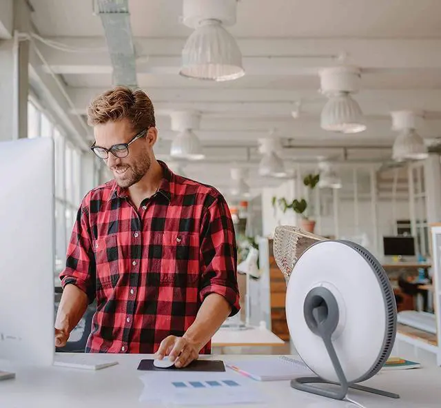 Alt view image 7 of 7 - IQAir Atem Desk Air Purifier for Home, Office, Desktop, Small Room up to 300 sq ft, HyperHEPA Technology for Bacteria, Viruses, Allergens, Pets, Asthma Triggers, Swiss Design, Made in Germany, White