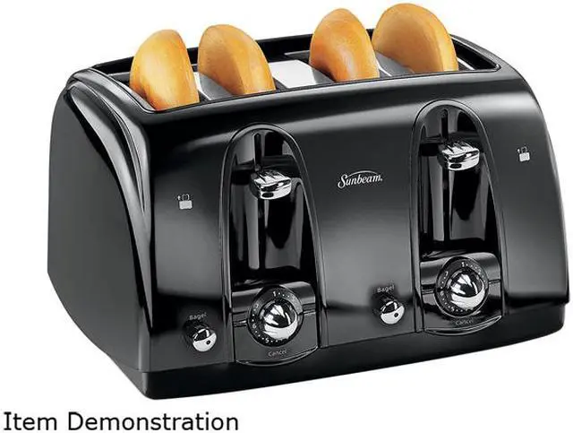 Alt view image 3 of 3 - Sunbeam Extra Wide Slot 4-Slice Toaster, Black (3911100000)