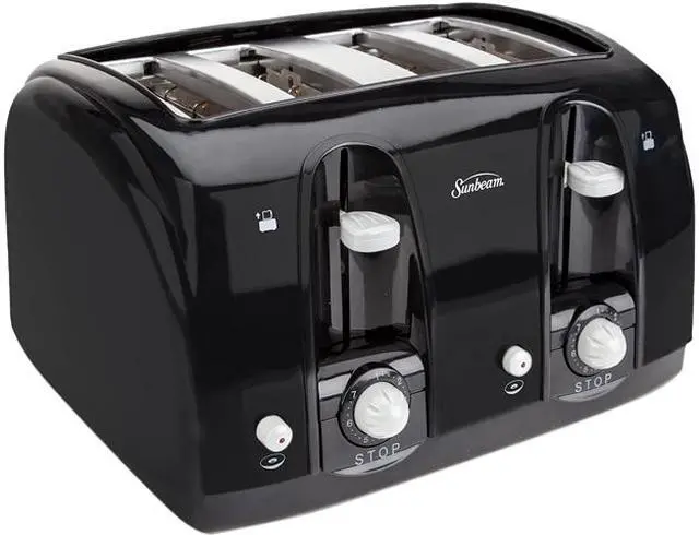 Main image of Sunbeam Extra Wide Slot 4-Slice Toaster, Black (3911100000)