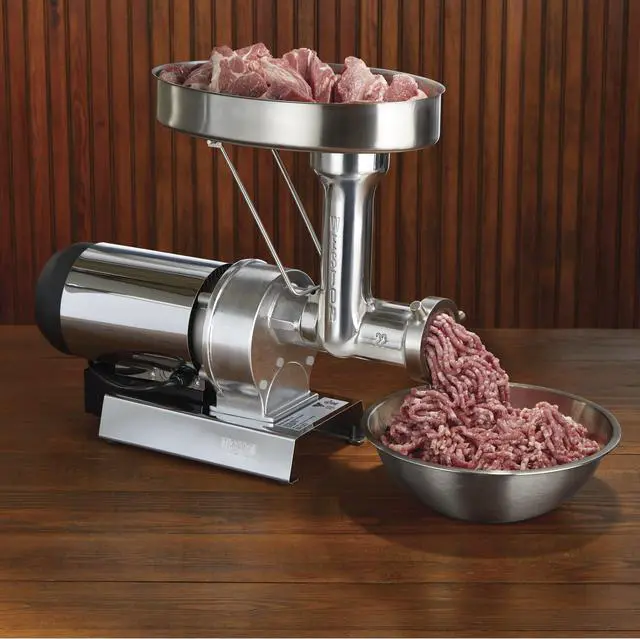 Alt view image 3 of 6 - WestonSupply 09-2201-W Silver Butcher Series #22 Meat Grinder - 1 HP