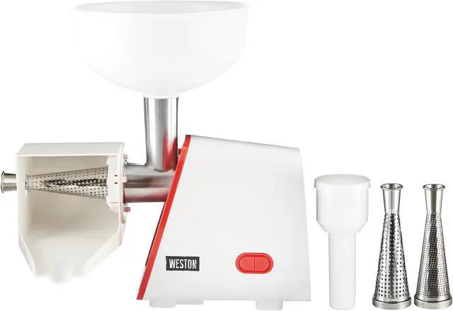 Main image of WestonSupply 82-0250-W White Deluxe Electric Tomato Strainer