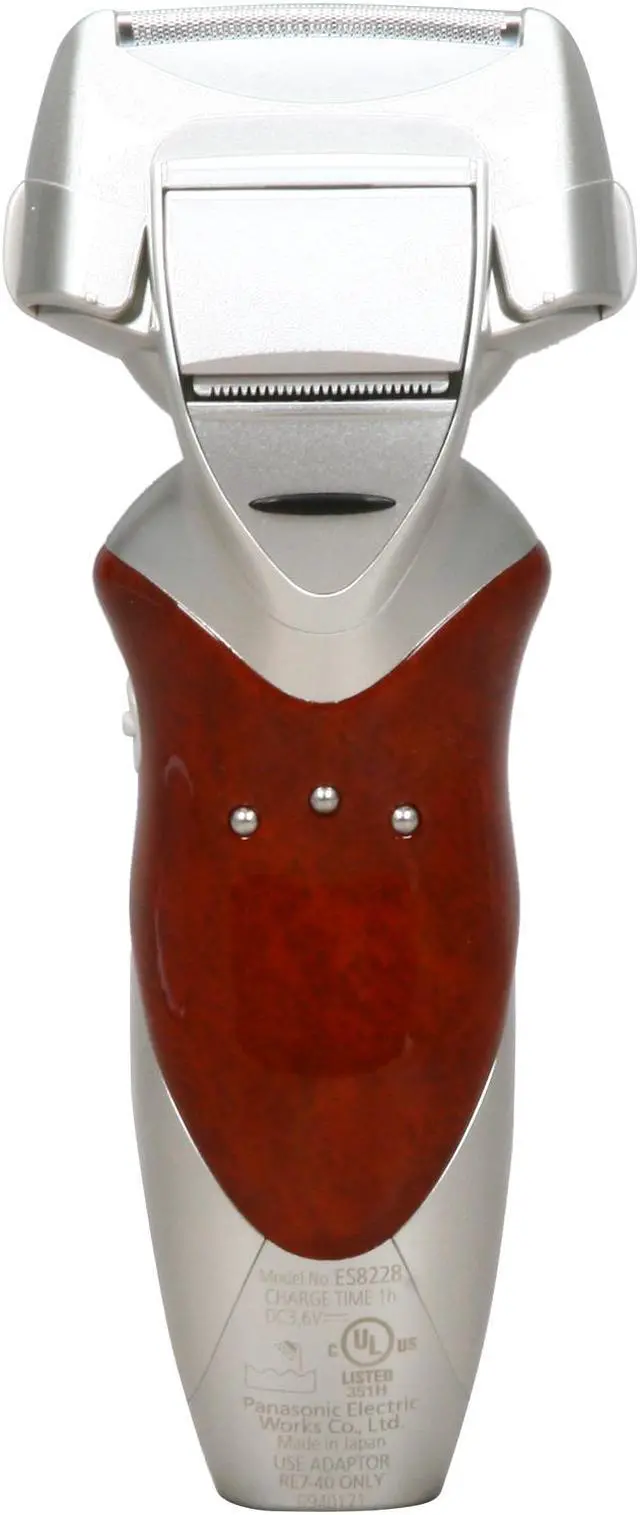 Alt view image 4 of 11 - Panasonic Vortex Shaver with Nanotech Blades, Wood & Gold Accents, Wet/Dry Technology, HydraClean System, Pivot Action Selector and Turbo Cleaning Mode ES8228S