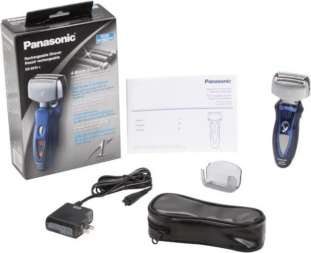 Alt view image 7 of 6 - Panasonic ES8243A Arc IV Rechargeable Men's Wet/Dry 4-Blade Shaver with Travel Pouch