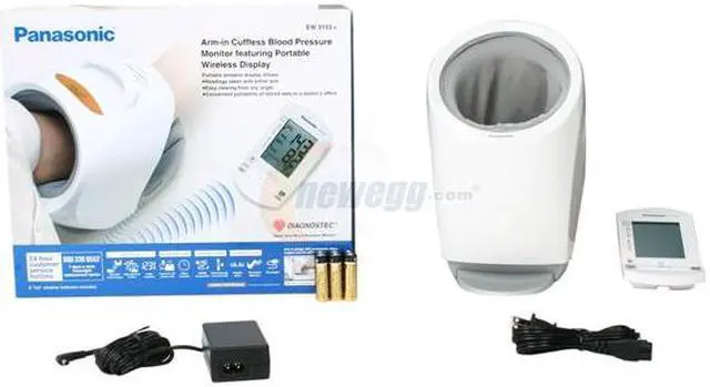 Alt view image 7 of 7 - Panasonic EW3153W Diagnostec Upper Arm Cuffless Blood Pressure Monitor with Portable Wireless Display
