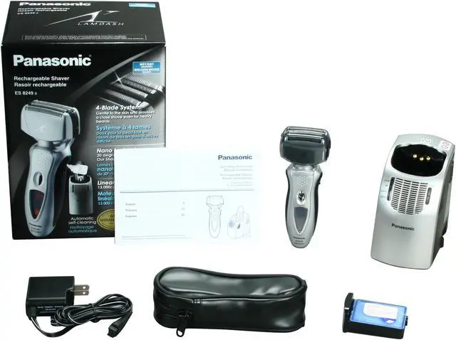 Alt view image 13 of 13 - Panasonic Arc IV Shaver with Quadruple Arc Foil, Nanotech Blades, LCD, Wet/Dry Technology, Turbo Cleaning Mode and Pop-up Trimmer ES8249S