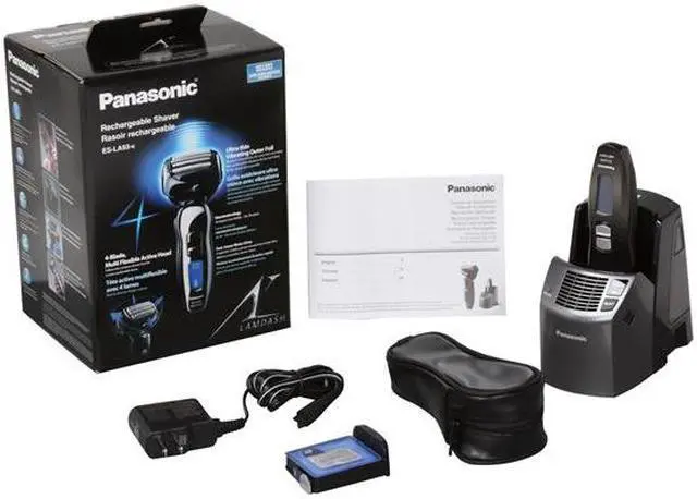 Alt view image 11 of 11 - Panasonic Wet/Dry Shaver with Ultra-thin Vibrating Outer Foil, Nanotech Blades, 4-Blade, Multi-Flexible Active Head, and Fast, Linear Motor Drive ES-LA93-K