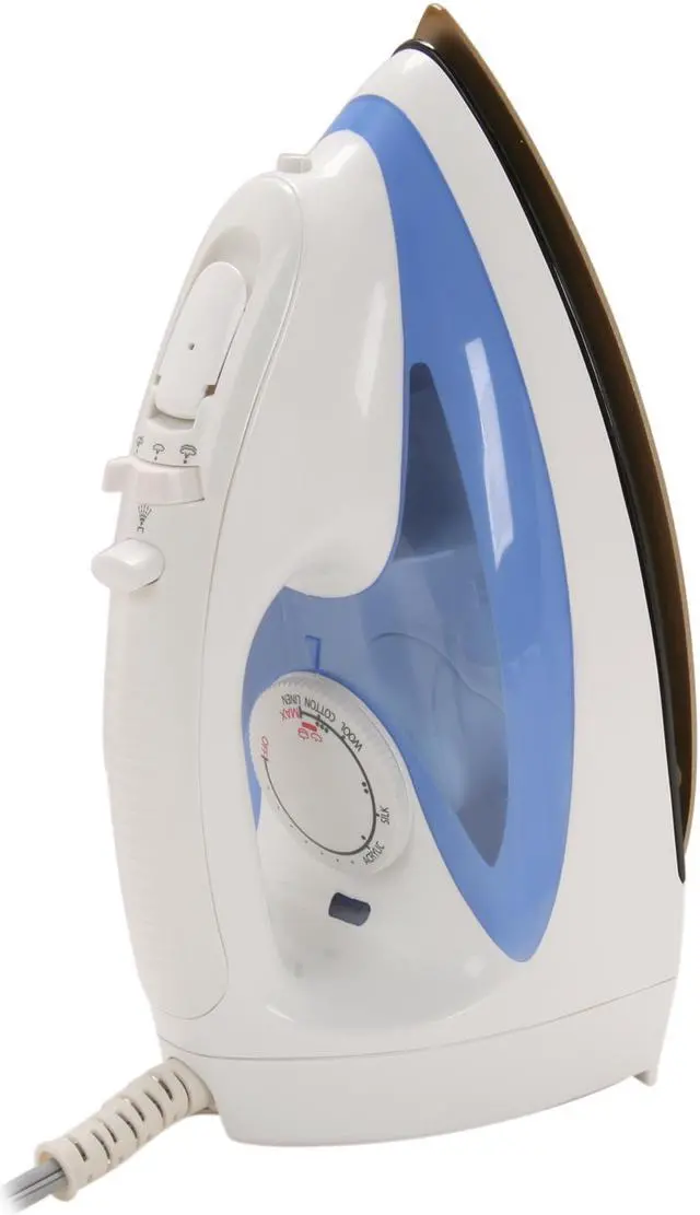 Alt view image 4 of 7 - Panasonic NI-S200TS Steam Iron with Curved Non-Stick Coated Titanium Soleplate White & Blue