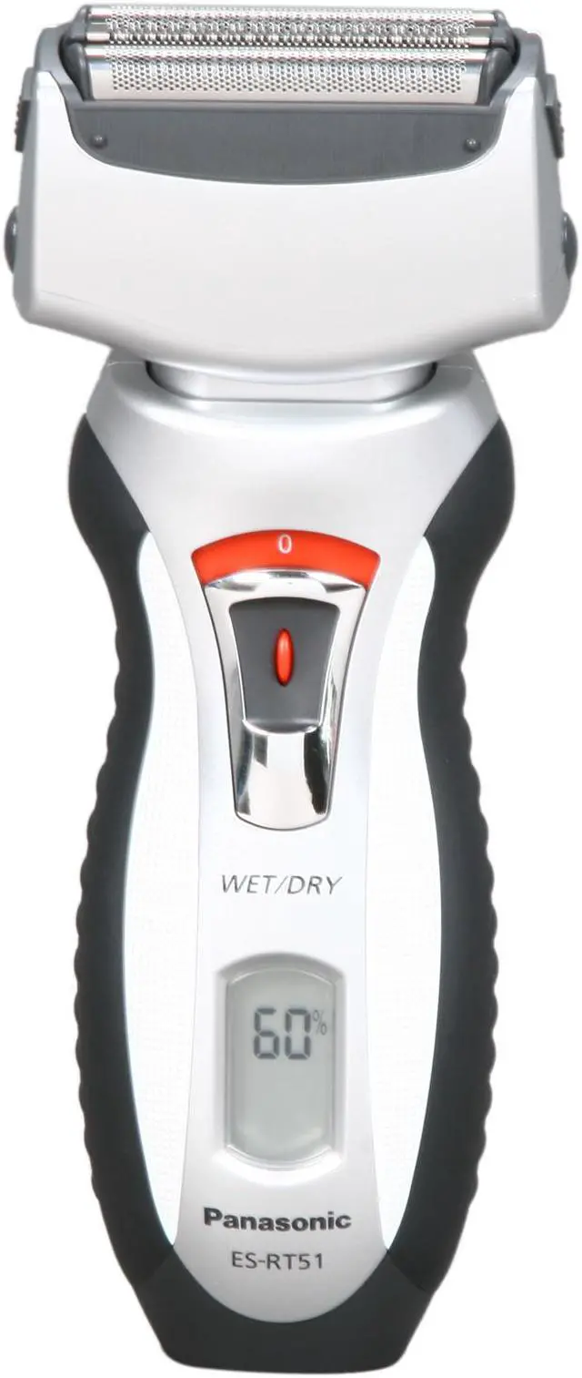 Alt view image 2 of 8 - Panasonic Wet/Dry Pivoting Head Shaver, with 3-Blade Cutting System, 30° Nanotech blades, 10,000 RPM, LCD, and Pop-up Trimmer ES-RT51-S