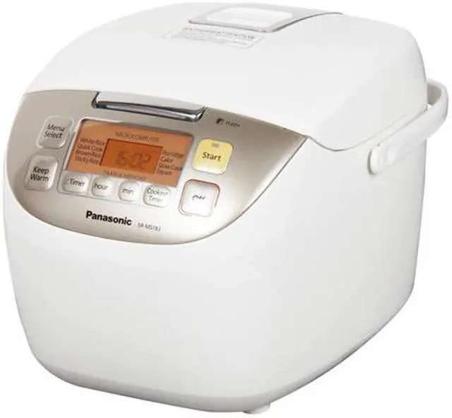 Alt view image 2 of 8 - Panasonic SR-MS183 White w/ stainless trim Microcomputer Controlled Fuzzy Logic 10 Cups (Uncooked)/20 Cups (Cooked) Rice Cooker