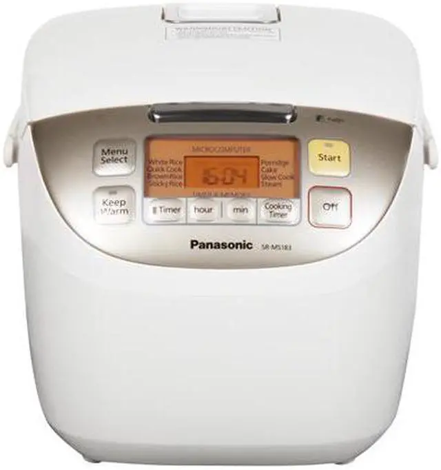 Alt view image 3 of 8 - Panasonic SR-MS183 White w/ stainless trim Microcomputer Controlled Fuzzy Logic 10 Cups (Uncooked)/20 Cups (Cooked) Rice Cooker