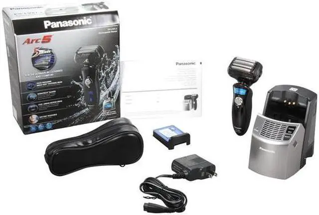 Alt view image 6 of 6 - Panasonic 5-Blade Wet/Dry Shaver with Multi-Flex Head, Nanotech Blades, Quick Lift Foil and Automatic Cleaning and Charging System ES-LV81-K