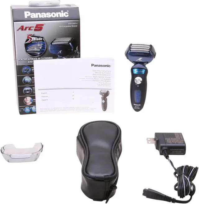 Alt view image 8 of 8 - Panasonic 5-Blade Wet/Dry Shaver with Multi-Flex Head, Nanotech Blades and Quick Lift Foil ES-LV61-A