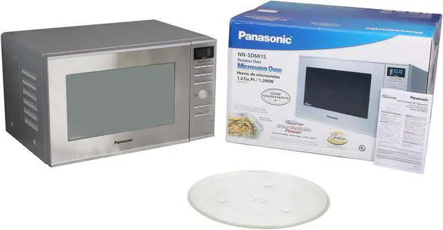 Alt view image 5 of 5 - Panasonic Family Size 1.2 Cu. Ft. Built-In/Countertop Microwave Oven with Inverter Technology, Stainless Steel NN-SD681S