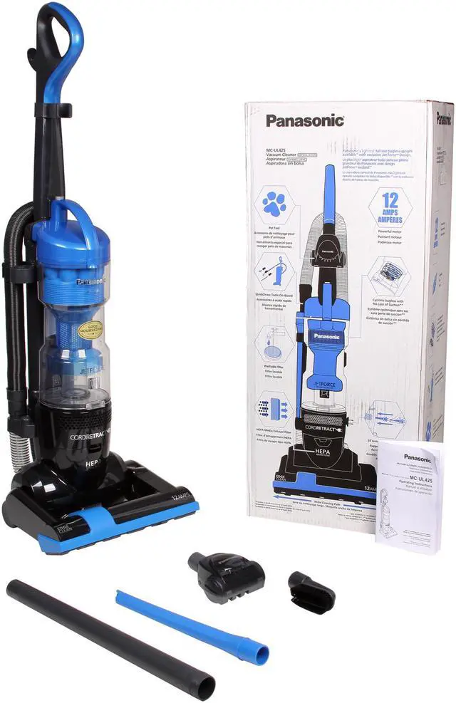 Alt view image 8 of 8 - Panasonic MC-UL425 Bagless Jet Force Upright Vacuum Blue/Black