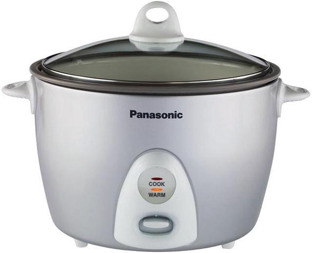 Panasonic 10-Cup Rice Cooker/Steamer with Glass Lid in Silver