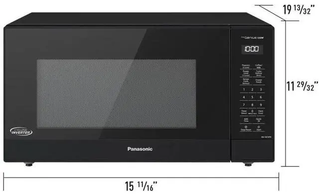 Alt view image 4 of 6 - Panasonic Microwave with Cyclonic Inverter 1.6 Cu. Ft. in Black - NN-SN74PB