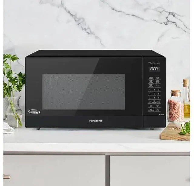 Alt view image 6 of 6 - Panasonic Microwave with Cyclonic Inverter 1.6 Cu. Ft. in Black - NN-SN74PB