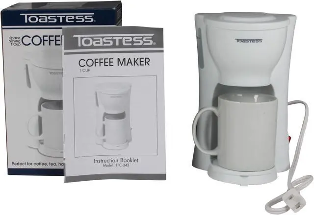 Alt view image 7 of 7 - Toastess TFC-343 White 1 Cup Space Saving Coffee Maker