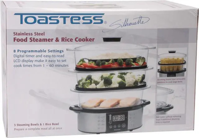 Alt view image 9 of 9 - Toastess TVS-347 Silhouette Stainless Steel Food Steamer & Rice Cooker