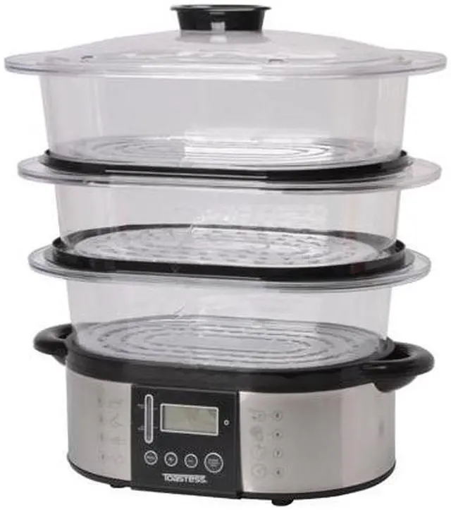 Alt view image 2 of 9 - Toastess TVS-347 Silhouette Stainless Steel Food Steamer & Rice Cooker