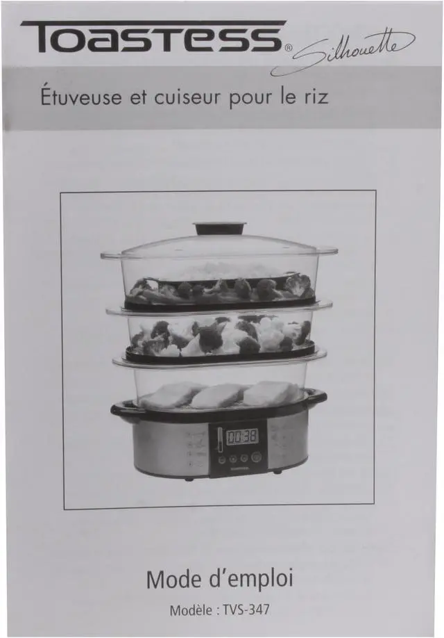Alt view image 8 of 9 - Toastess TVS-347 Silhouette Stainless Steel Food Steamer & Rice Cooker