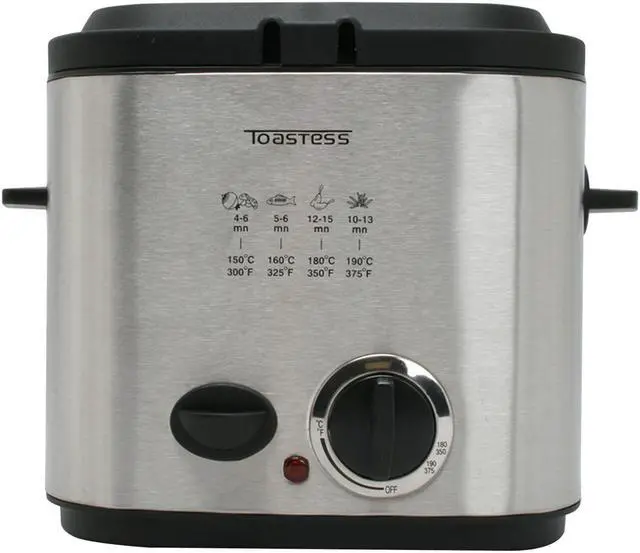 Alt view image 5 of 10 - TOASTESS TDF-361 Silhouette Stainless Steel Compact Deep Fryer