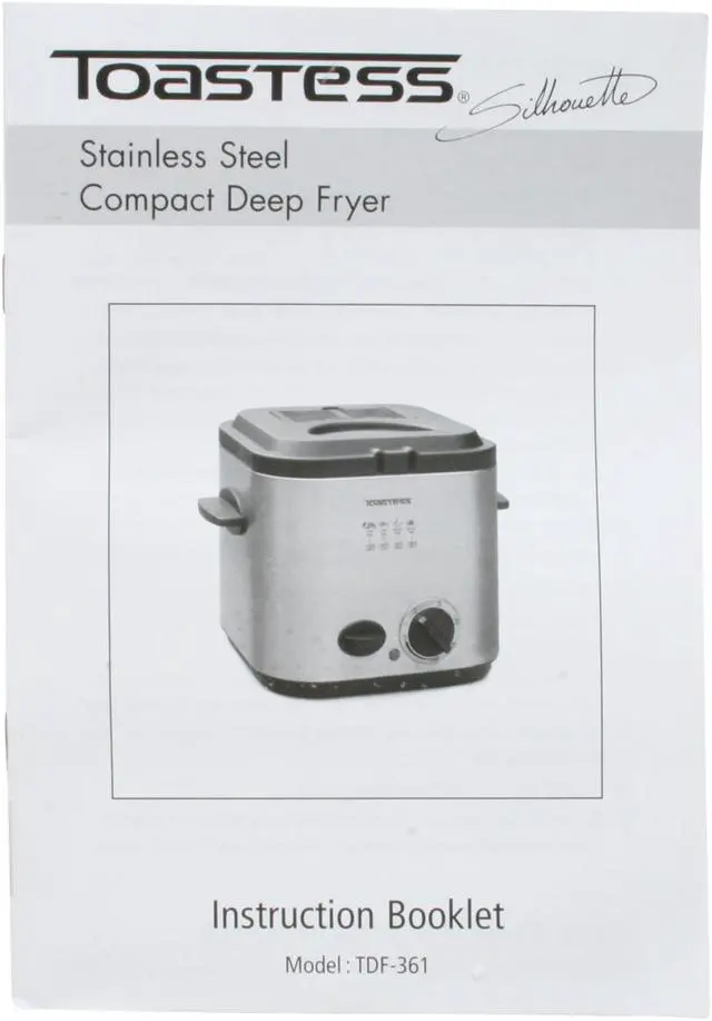 Alt view image 9 of 10 - TOASTESS TDF-361 Silhouette Stainless Steel Compact Deep Fryer