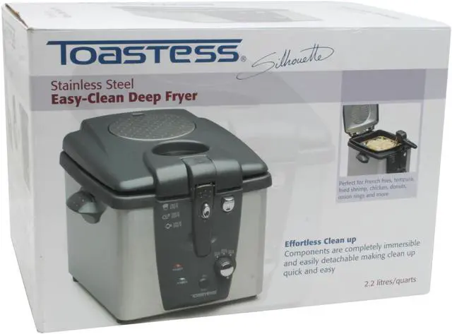 Alt view image 10 of 10 - TOASTESS TDF-400 Silhouette Stainless Steel Easy Clean Deep Fryer
