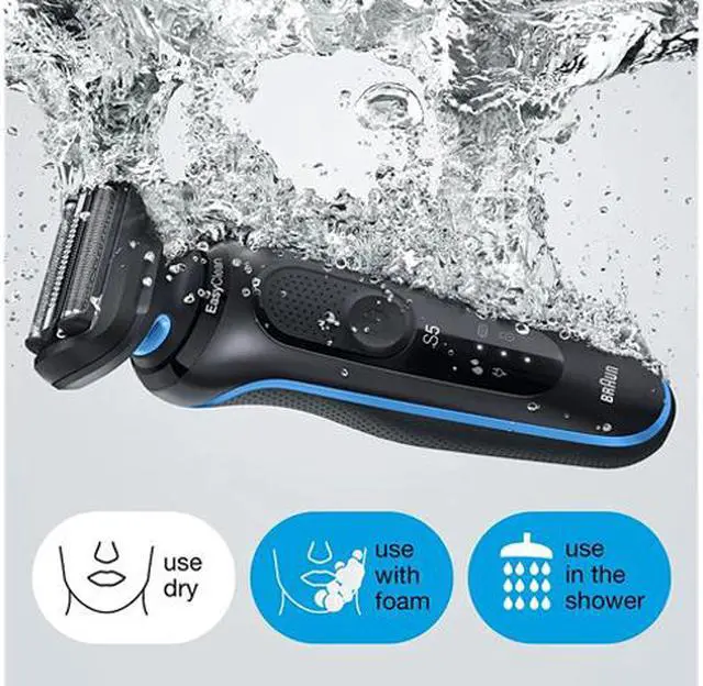 Alt view image 5 of 6 - BRAUN 5020S Series 5 Wet & Dry Shaver with 1 Attachment, Blue