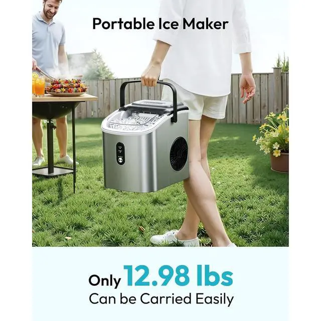 Alt view image 4 of 4 - Euhomy IM003BSI Silver Countertop Portable Bullet Ice Maker