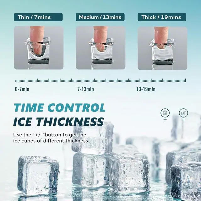 Alt view image 5 of 5 - Euhomy IM005CSI Silver Countertop Portable Cube Ice Maker With External Water Tank